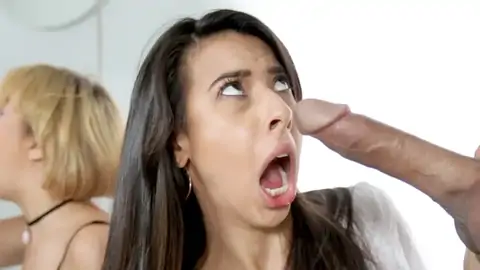 Black-haired and a light-haired are sharing rigid-ons in a 4-way